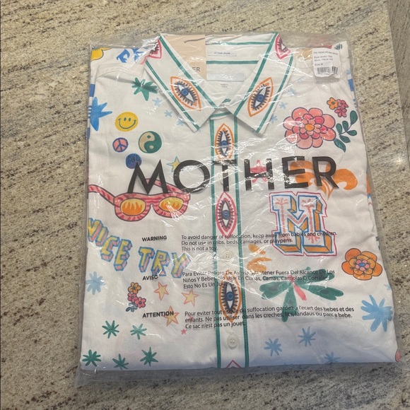 NEW MOTHER The Frenchie Long Sleeve Shirtdress size Medium $350 - Picture 7 of 9